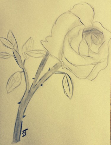 Dessin intitulée "fleur sans ame" par Nephidell, Œuvre d'art originale