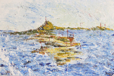 Malerei mit dem Titel "Island" von Dmitrii Nepostaev, Original-Kunstwerk, Acryl