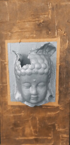 Painting titled "bouddha" by Christian Neri, Original Artwork, Acrylic Mounted on Wood Stretcher frame