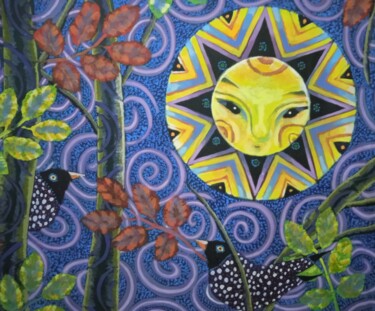 Schilderij getiteld "Wayuu Sun" door Nilson Eric Gonzalez Castro, Origineel Kunstwerk, Acryl
