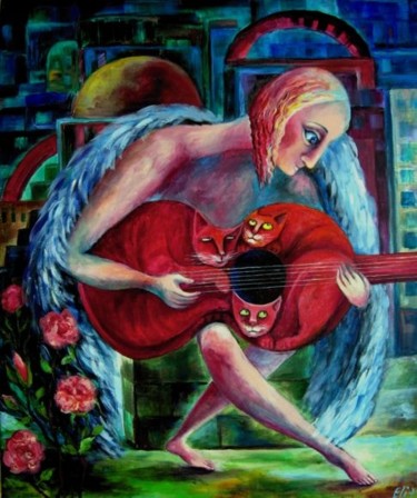 Painting titled "SERENADE" by Nesis Elisheva (Eli7), Original Artwork, Oil