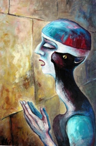 Painting titled "THE PRAYER" by Nesis Elisheva (Eli7), Original Artwork, Oil