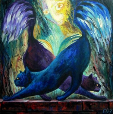Painting titled "THE ANGEL OF THE MO…" by Nesis Elisheva (Eli7), Original Artwork, Oil