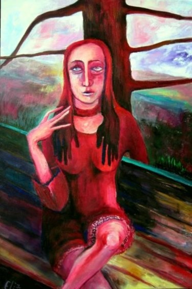 Painting titled "HOT EVENING" by Nesis Elisheva (Eli7), Original Artwork, Acrylic