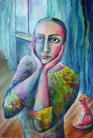 Painting titled "MORNING MASK FITTING" by Nesis Elisheva (Eli7), Original Artwork, Acrylic
