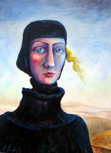 Painting titled "THE BLONDE" by Nesis Elisheva (Eli7), Original Artwork, Acrylic