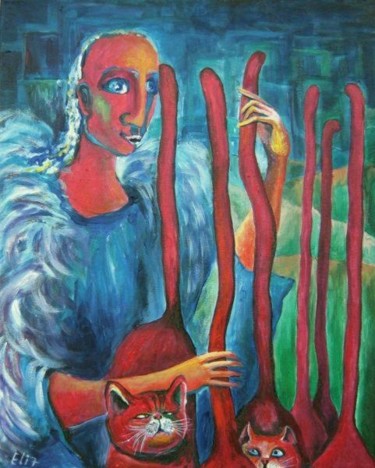 Peinture intitulée "ANGEL'S MUSIC" par Nesis Elisheva (Eli7), Œuvre d'art originale, Huile