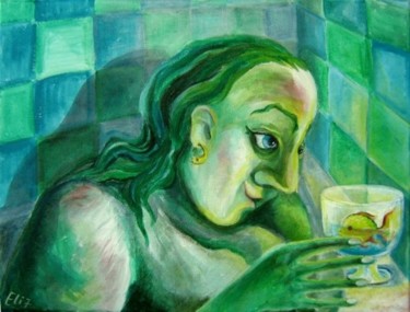 Peinture intitulée "MERMAID" par Nesis Elisheva (Eli7), Œuvre d'art originale, Huile