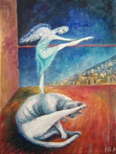 Painting titled "BALLET OF 3 PARALLE…" by Nesis Elisheva (Eli7), Original Artwork, Oil