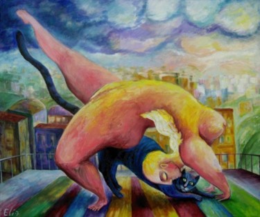 Painting titled "EXERCISES" by Nesis Elisheva (Eli7), Original Artwork, Oil