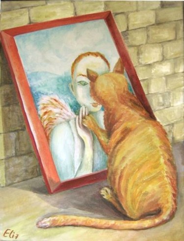 Painting titled "TRUE MIRROR" by Nesis Elisheva (Eli7), Original Artwork, Oil