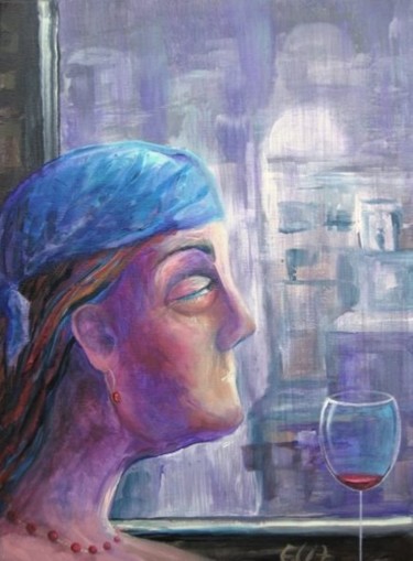 Painting titled "THE LAST SIP" by Nesis Elisheva (Eli7), Original Artwork, Acrylic