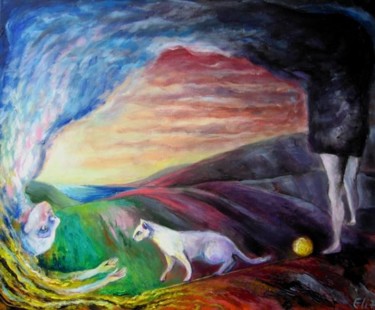 Painting titled "THE WAY OF HOPE" by Nesis Elisheva (Eli7), Original Artwork, Oil