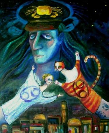 Painting titled "ANGELS OF ZODIAC. C…" by Nesis Elisheva (Eli7), Original Artwork, Acrylic