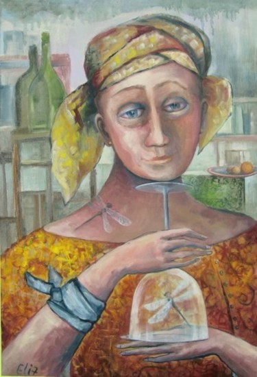Painting titled "FRAGILITY of FREEDOM" by Nesis Elisheva (Eli7), Original Artwork, Acrylic