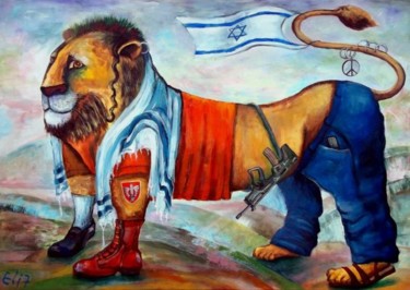 Peinture intitulée "AM ISRAEL HAY!" par Nesis Elisheva (Eli7), Œuvre d'art originale, Acrylique