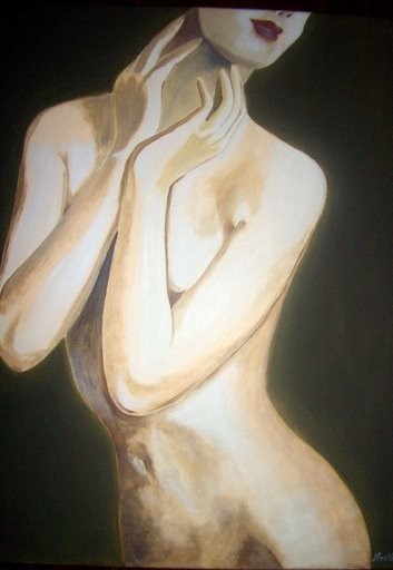 Painting titled "nude 1" by Neslihan Gül, Original Artwork