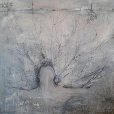 "İçerdeyim ama köklerim dışarıda" Drawing titled ""İçerdeyim ama kökl…" by Nesrin Yılmaz, Original Art, Acrylic