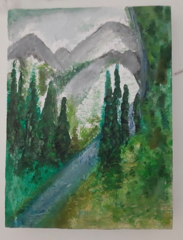 Painting titled "Forêt" by Sarah Sandra Gomez, Original Artwork, Acrylic