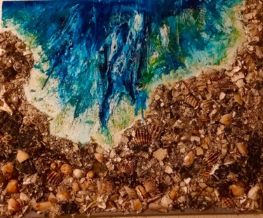 Peinture intitulée "L'île aux coquillag…" par Sarah Sandra Gomez, Œuvre d'art originale, Acrylique