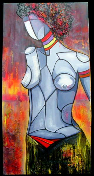 Painting titled "terre de femme 7" by Nessa, Original Artwork