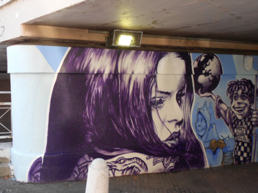 PONT SNCF MARCHE DE L'ESTACADE Grenoble 05 - Dire Peinture intitulée "PONT SNCF MARCHE DE…" par Nessé, Œuvre d'art originale, Acrylique