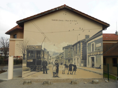 Peinture intitulée "Façade Mairie de Va…" par Nessé, Œuvre d'art originale, Acrylique