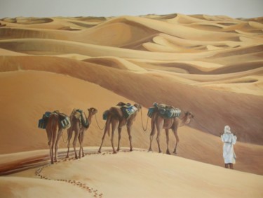 Schilderij getiteld "SALON - désert" door Nessé, Origineel Kunstwerk, Acryl