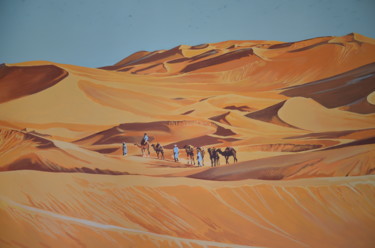 Schilderij getiteld "CHAMBRE - désert" door Nessé, Origineel Kunstwerk, Acryl