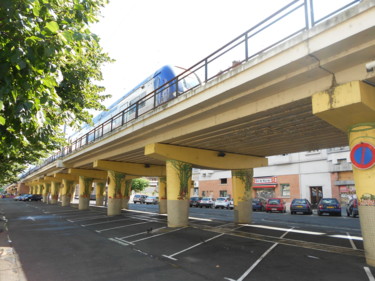 Pittura intitolato "PONT SNCF MARCHE DE…" da Nessé, Opera d'arte originale