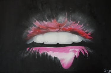Peinture intitulée "La bouche" par Gilles Renaud, Œuvre d'art originale, Acrylique
