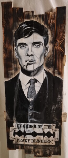 Painting titled "Thomas Shelby Peaky…" by Gilles Renaud, Original Artwork, Acrylic