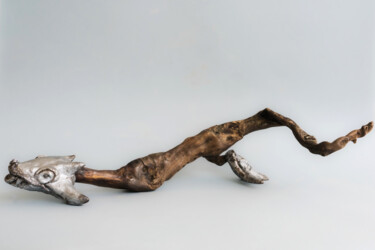 Скульптура под названием "Haku" - Sasha Nesterkina, Подлинное произведение искусства, Дерево