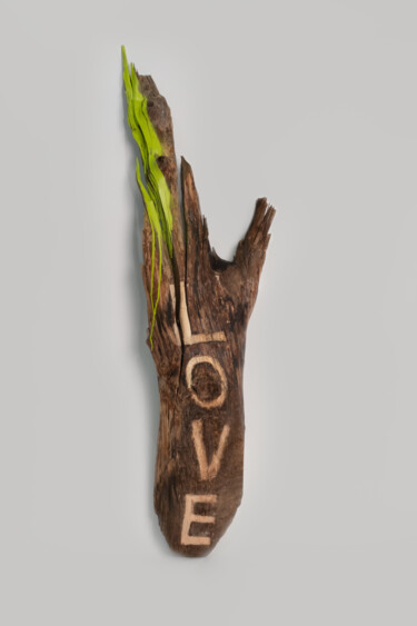 Sculpture titled "Love is Real !" by Sasha Nesterkina, Original Artwork, Wood