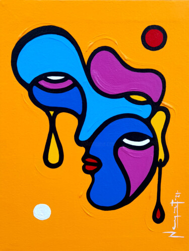 Painting titled "BELLEZA IMPERFECTA" by Néstor Neyret, Original Artwork, Acrylic Mounted on Wood Stretcher frame