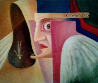 Malerei mit dem Titel "ангел" von Gennadii Nesterov, Original-Kunstwerk, Öl Auf Keilrahmen aus Holz montiert