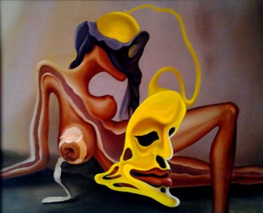 Картина под названием "ева" - Геннадий Нестеров, Подлинное произведение искусства, Масло Установлен на картон