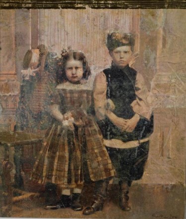 Painting titled "Family Album" by Elena Zolotnitsky, Original Artwork, Oil