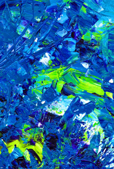 Arts numériques intitulée "bleu jaune" par Neuronedesign, Œuvre d'art originale, Peinture numérique