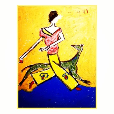 Pintura titulada "Run" por Ester Sentís, Obra de arte original, Acrílico