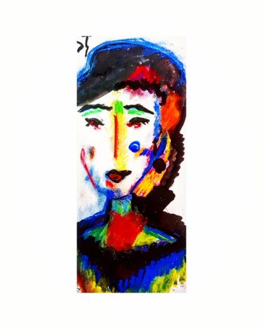 Peinture intitulée "The face" par Ester Sentís, Œuvre d'art originale, Pastel