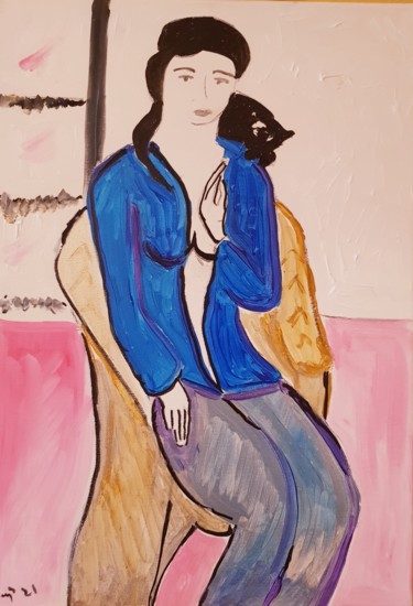 Peinture intitulée "My mother" par Ester Sentís, Œuvre d'art originale, Acrylique