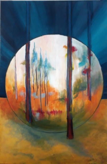 Peinture intitulée "Clair de terre (90…" par Nevelle, Œuvre d'art originale, Acrylique
