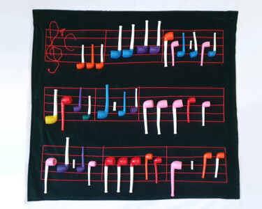 Textielkunst getiteld "Revolutionary Wall…" door Nevenka Spasic-Thater, Origineel Kunstwerk, Tapijtwerk