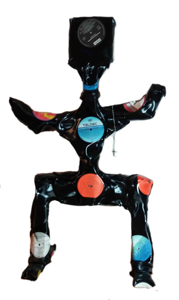 Escultura intitulada "Mr Vinyl - Sur comm…" por Nevio Massaro, Obras de arte originais, Outro