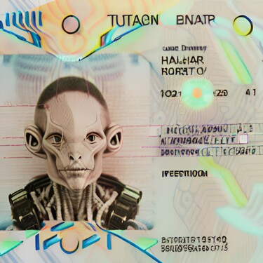 Arts numériques intitulée "ID alien 4" par Nevio Massaro, Œuvre d'art originale, Image générée par l'IA