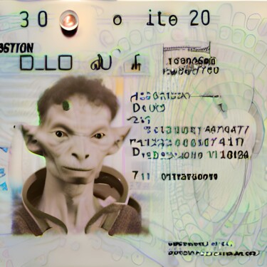 Arts numériques intitulée "ID alien 5" par Nevio Massaro, Œuvre d'art originale, Image générée par l'IA