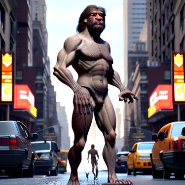 Digital Arts titled "Neanderthal 7" by Nevio Massaro, Original Artwork, AI generated image