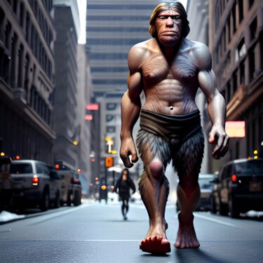 数字艺术 标题为“Neanderthal 13” 由Nevio Massaro, 原创艺术品, AI生成的图像