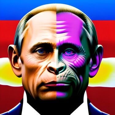 "Putin 1" başlıklı Dijital Sanat Nevio Massaro tarafından, Orijinal sanat, AI tarafından oluşturulan görüntü